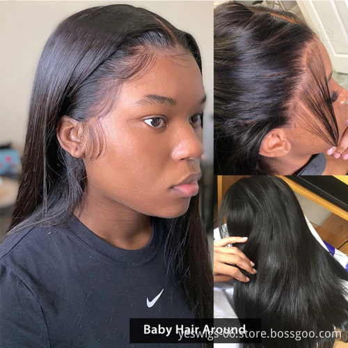 YesWigs Natural Wave HD Full 360 Lace Frontal Wigs Body Wave Raw Brazilian Cuticle Aligned Virgin Human Hair Lace Front Wigs